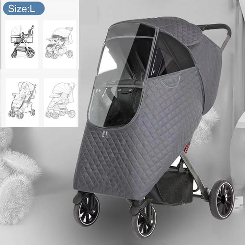 Universal Waterproof Winter Thicken RainCover Pushchairs Raincoat Full