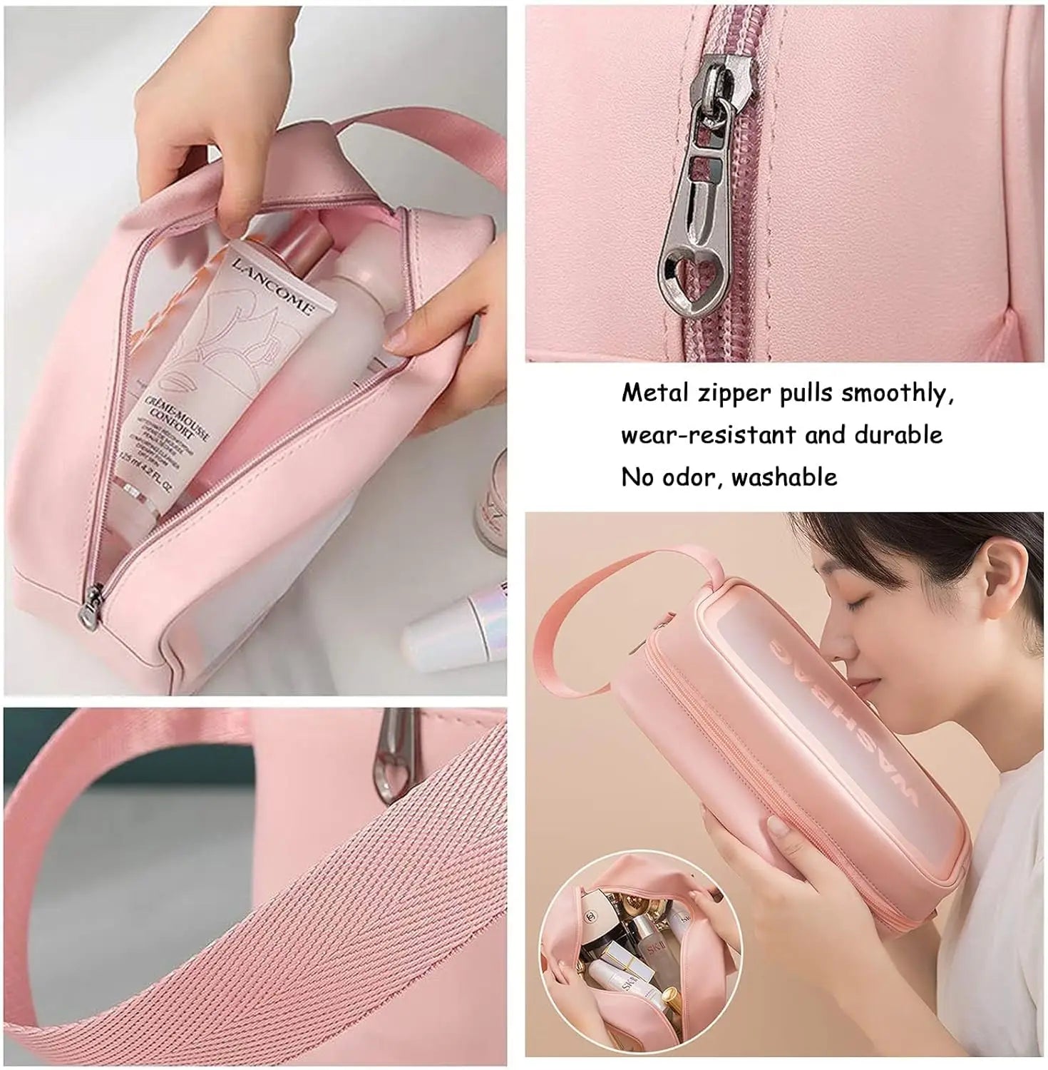 Clear Travel Bags for Toiletries, Portable PVC Waterproof Cosmetic