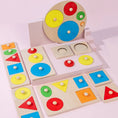 Load image into Gallery viewer, Montessori Colorful Geometry Grasping Board Wooden Toys Pegged Grab
