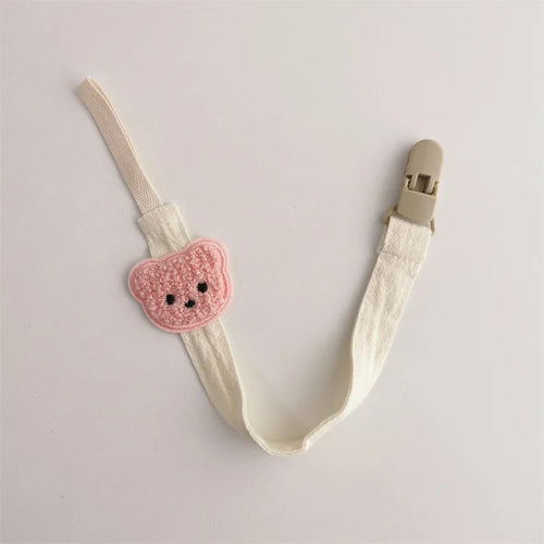 Children's Korean style pacifier chain Bear head teething rubber