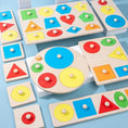 Load image into Gallery viewer, Montessori Colorful Geometry Grasping Board Wooden Toys Pegged Grab
