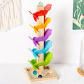 Load image into Gallery viewer, Montessori Wooden Petal Tree Building Blocks Toy Children's Rainbow
