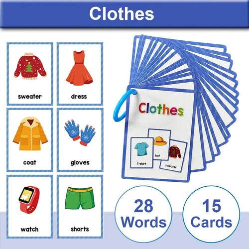 Montessori Kids Learning English Words Cards Kindergarten Teacher