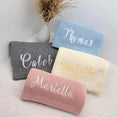 Load image into Gallery viewer, Personalized Name Baby Blanket Embroidered Name Knit Baby Blanket
