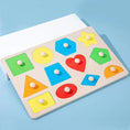 Load image into Gallery viewer, Montessori Colorful Geometry Grasping Board Wooden Toys Pegged Grab
