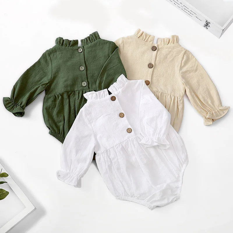 Spring Autumn Newborn Infant Baby Girls Romper Cotton Long Sleeve Baby