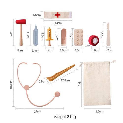 Children Doctor Toy Set Silicone Simulation Medical Box Montessori Toy