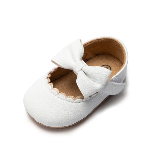 Retro New Newborn Baby Walking Shoes Spring Autumn Solid Color Bow