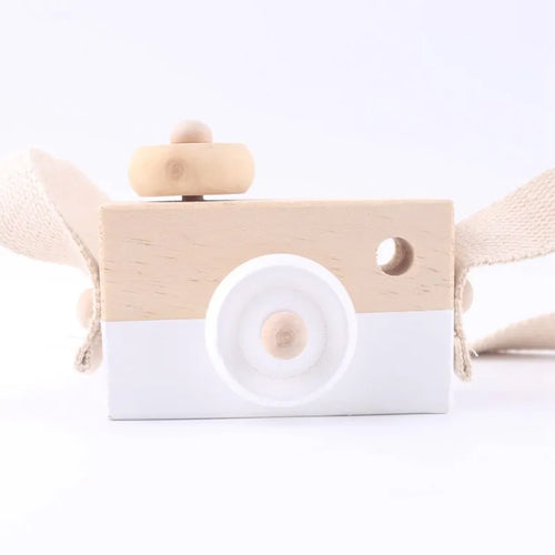 Wooden Fashion Camera Baby Toys Pendant Baby Block Montessori Toys for