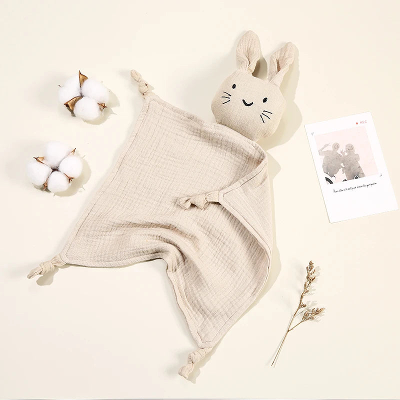 Baby Cotton Muslin Comfortable Blanket Cute Cat Doll For Infant Kids