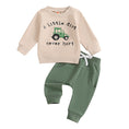 Load image into Gallery viewer, 2024-05-27 Lioraitiin Boys Fall Set Letter Tractor Print Long Sleeve
