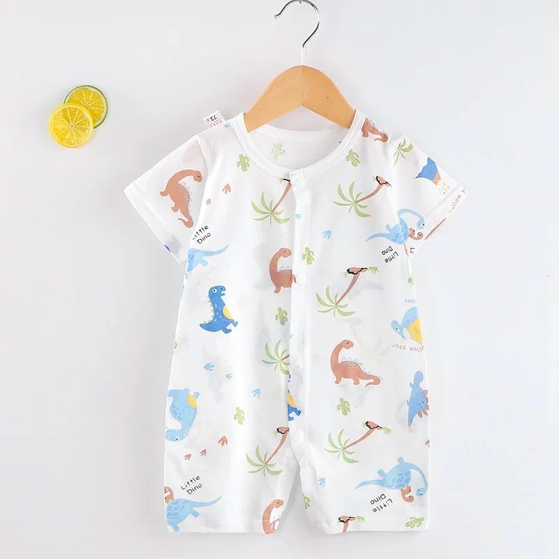 Newborn Boy Girl Summer Cotton Clothes Baby Short-Sleeved Thin Romper