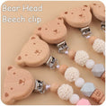 Load image into Gallery viewer, Baby Pacifiers Clips Personalized Name Cartoon Bear Beech wooden Star
