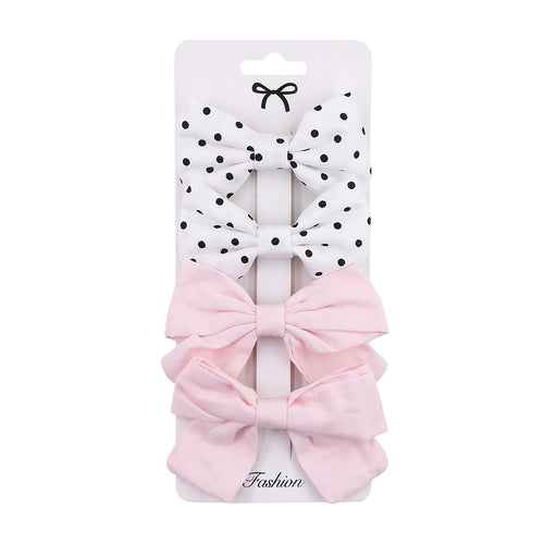 4Pcs/Set Baby Bows Hair Clips Muslin Girls Hairpins Hairclip For Kids