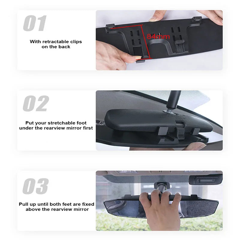 SEAMETAL Wide Angle Convex Rearview Mirror Anti Glare Car Interior