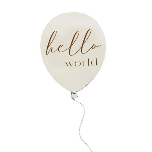 Baby Wooden Balloon Milestone Newborn Birth 1-12 Month Card Birthday