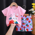 Load image into Gallery viewer, 0-4year Girls clothes set kids Clothes Summer Girl T-shirt Shorts
