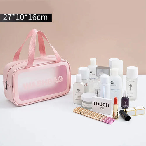 Clear Travel Bags for Toiletries, Portable PVC Waterproof Cosmetic