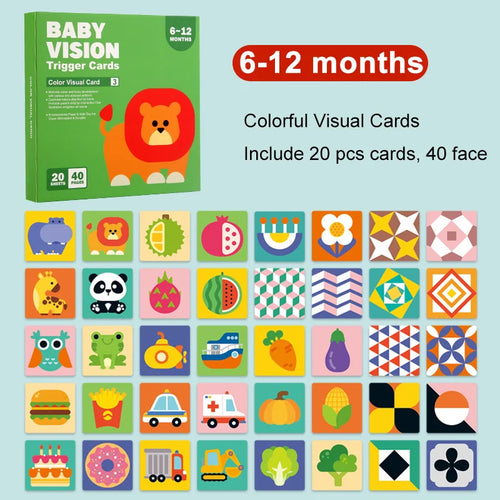 Baby Visual Stimulation Cards Montessori High Contrast Flash Card