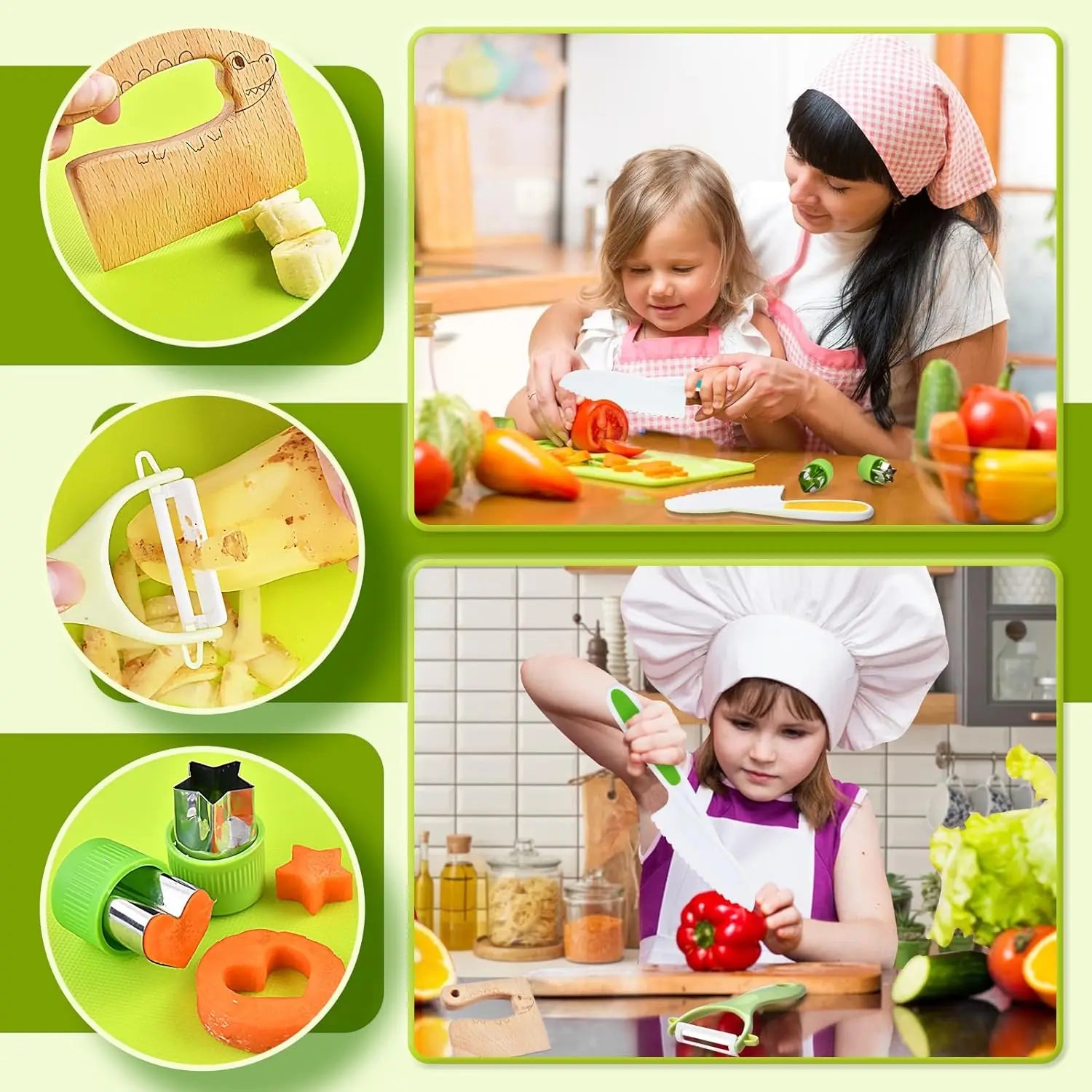 Montessori Kitchen Tools-13pcs Toddler Toys Kids Cooking sets Real