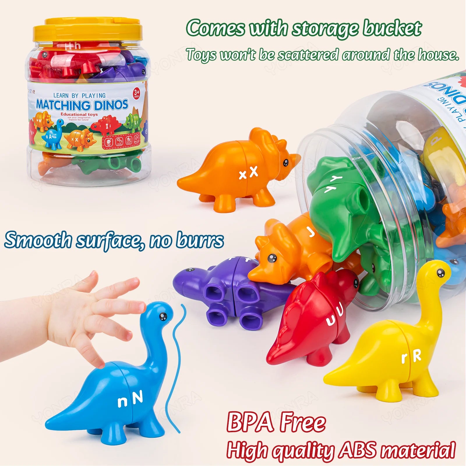 Matching Dinosaur Toy With storage bucket Montessori Toys for Kids