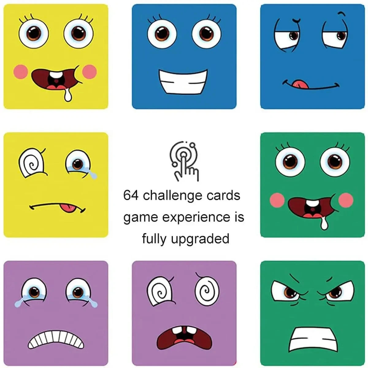 Kids Emotions Expression Game Wooden Cube Face Changing Board Cartoon