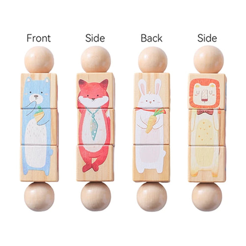 Baby Wooden Rotating Jigsaw Puzzle Hand bell Toy Baby Mobile Musical