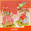 Load image into Gallery viewer, 3D Paper Puzzle Montessori Miniature Houses Funny Carton Construction
