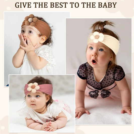 New Flower Newborn Baby Headband Soft Elastic Nylon Infant Toddler