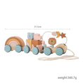 Load image into Gallery viewer, Wooden Montessori Toys Animal Block Dragging Stars Moon Surround Train
