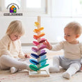 Load image into Gallery viewer, Montessori Wooden Petal Tree Building Blocks Toy Children's Rainbow
