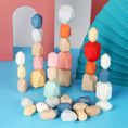 Load image into Gallery viewer, Wooden Sorting Stacking Rocks Stones Sensory Toddler Toys Learning
