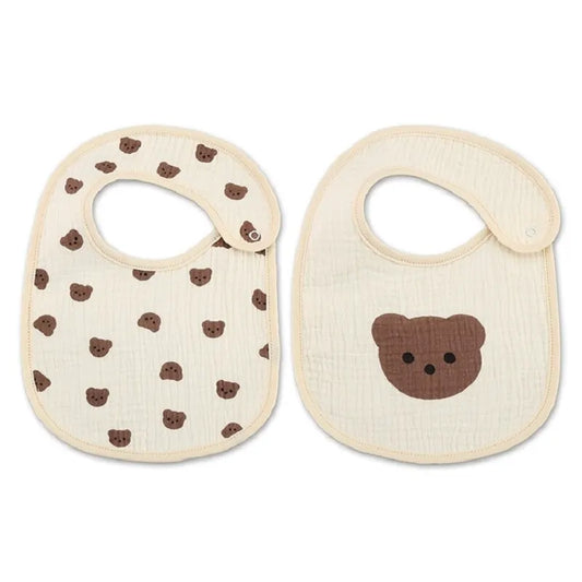 2pcs Cotton Gauze Baby Bibs U Shaped Newborn Infants Waterproof