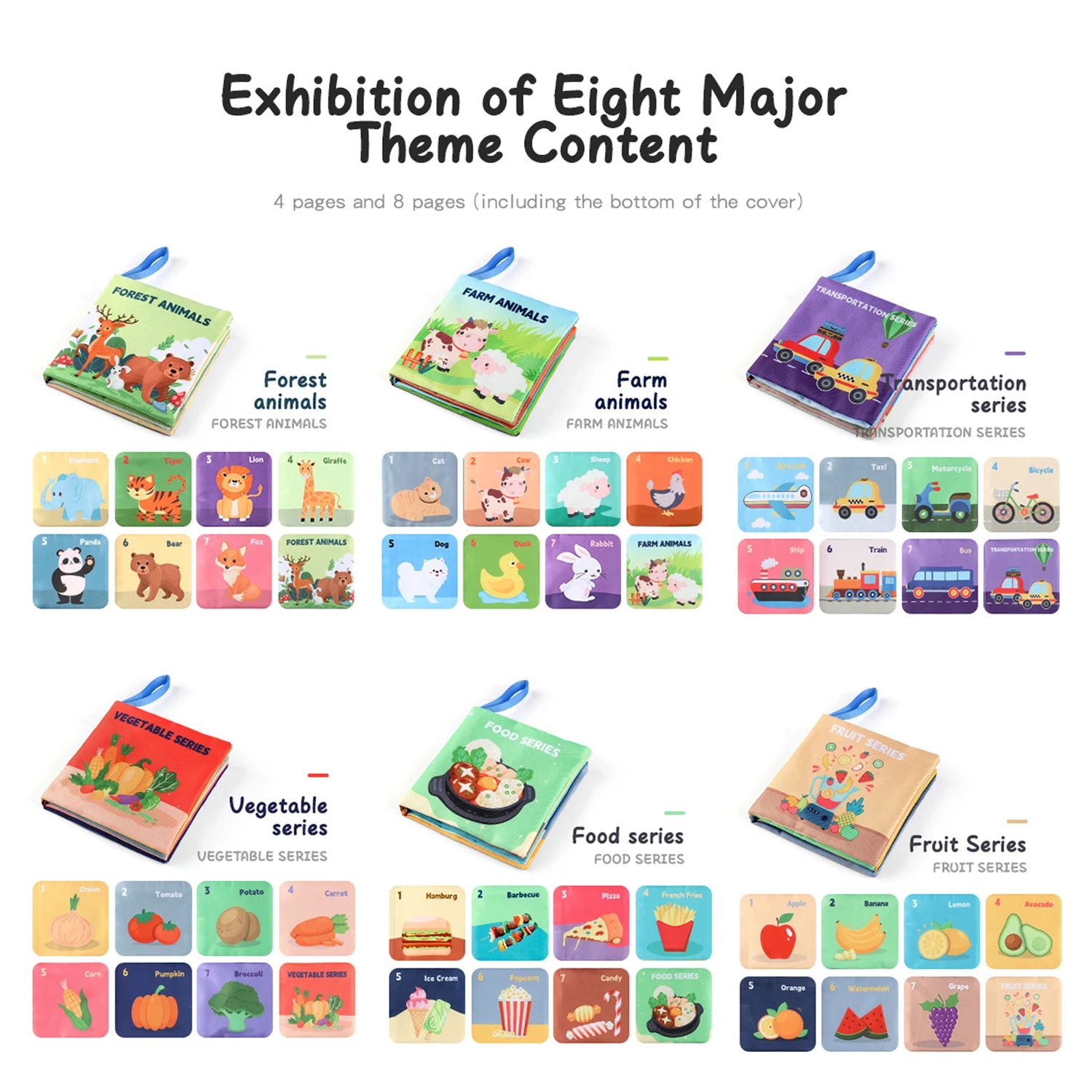 Soft Baby Books toys Montessori 3D Touch Feel High Contrast Cloth Book