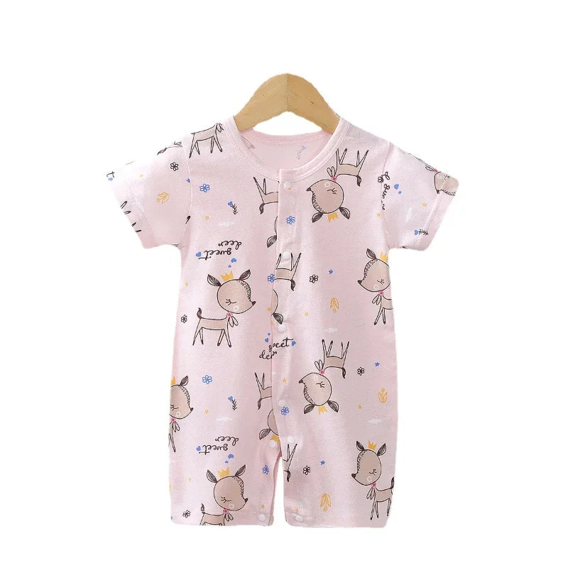 Newborn Boy Girl Summer Cotton Clothes Baby Short-Sleeved Thin Romper