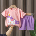 Load image into Gallery viewer, girls clothes set Short Sleeve 2pcs Tshirt+Short 1 2 3 Years Old
