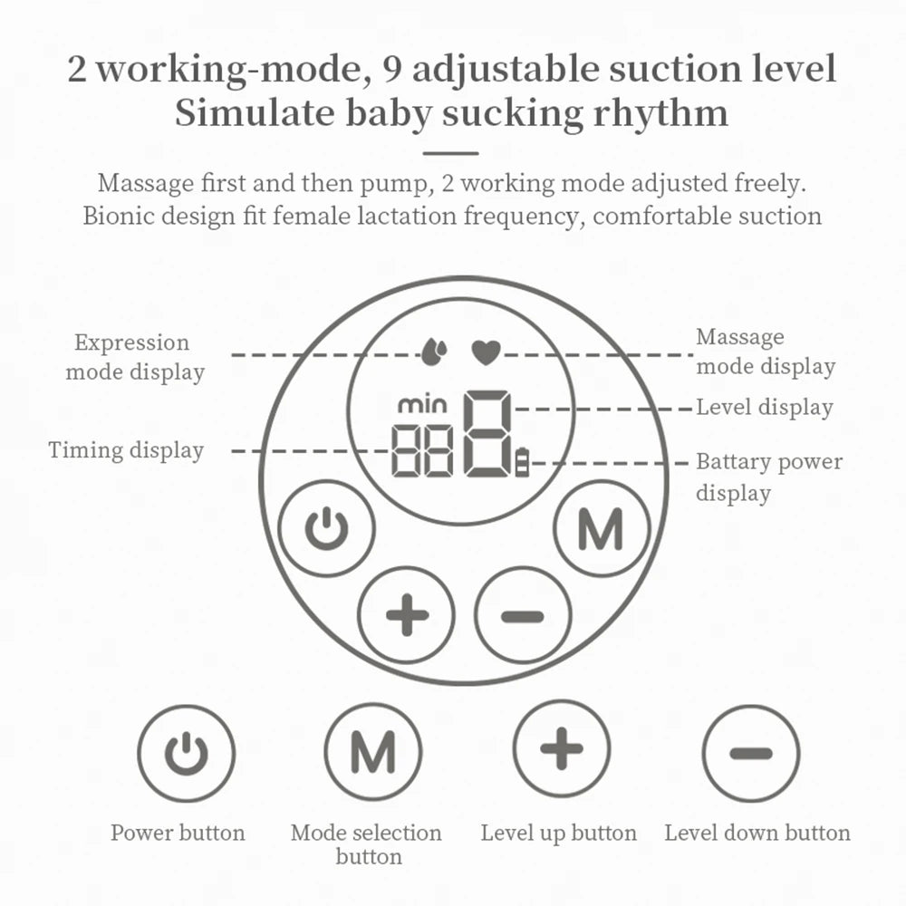 Hands Free Electric Breast Pumps Mother Milk Extractor Portable Breast