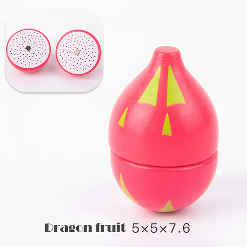 Simulation Kitchen Pretend Play Toy Magnetic Wooden Cutting Fruits