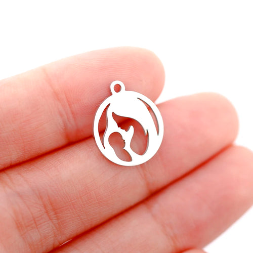 5pcs/Lot Stainless Steel Pendant Cute Baby Foot /Virgin Mary/Maternal