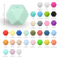 Load image into Gallery viewer, 10pcs Hexagon Silicone Beads Pearl 14mm DIY Pacifier Clip Chain
