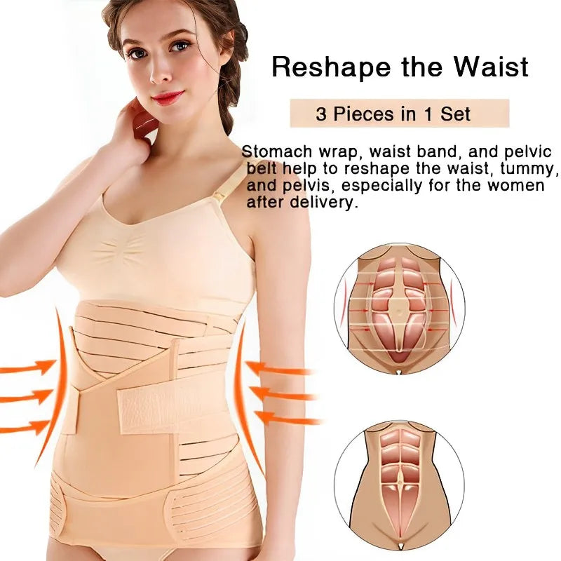 3in1 Corset Postpartum Belly Band Pregnant Women Tummy Belly Pelvis