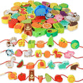 Load image into Gallery viewer, Monterssori Baby DIY Wooden Toys Cartoon Fruit Animal Stringing
