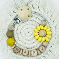 Load image into Gallery viewer, Baby Custom Name Silicone Beads Flower Ring Pacifier Clips Safe
