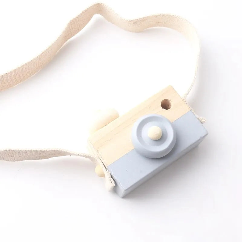 Wooden Fashion Camera Baby Toys Pendant Baby Block Montessori Toys for