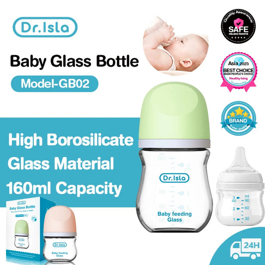 Dr.isla Anti-Choke Baby Bottle Newborn Glass Bottles 90/160ML