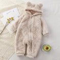 Load image into Gallery viewer, Thick Warm Baby Rompers Cute Winter Infant Jumpsuits Hooded Coral
