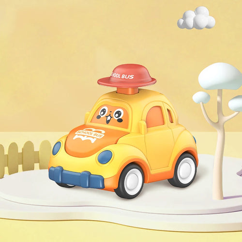 Children Cartoon Mini Car Toy Press Go Inertial Cute Fire Truck