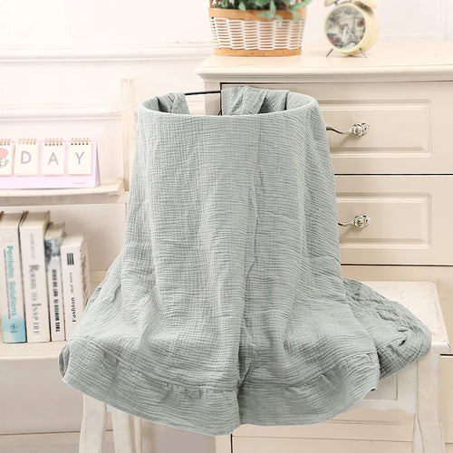 100% Organic Cotton Baby Wrap Gauze Ruffle Infant Blanket Kid Soft