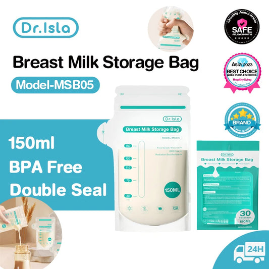 Dr.isla 30Pcs Breast milk storage bag Disposable 150ml capacity frozen