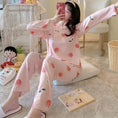 Load image into Gallery viewer, Cartoon Mickey and Minnie Print Girls Long Sleeve Pajamas Spring
